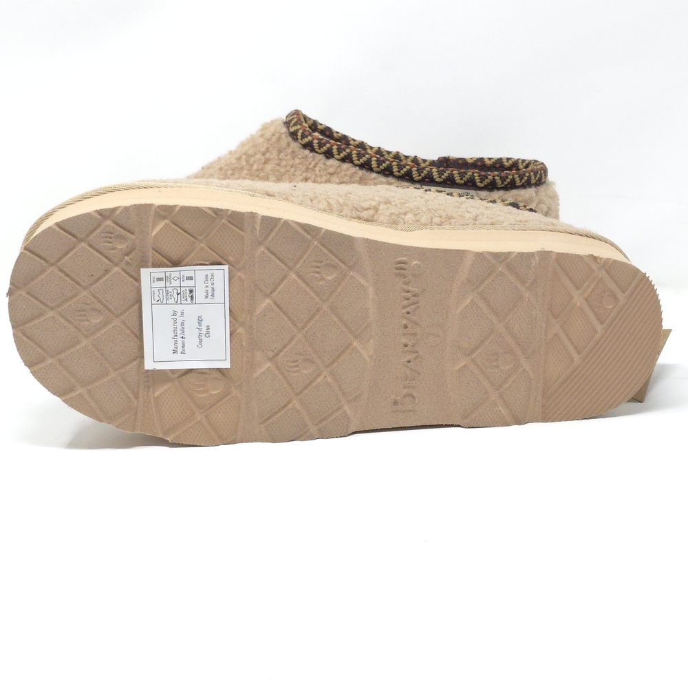BEARPAW Snuggle Morris Youth Oat Sherpa Platform Clog Size 7Y - Picture 7 of 8